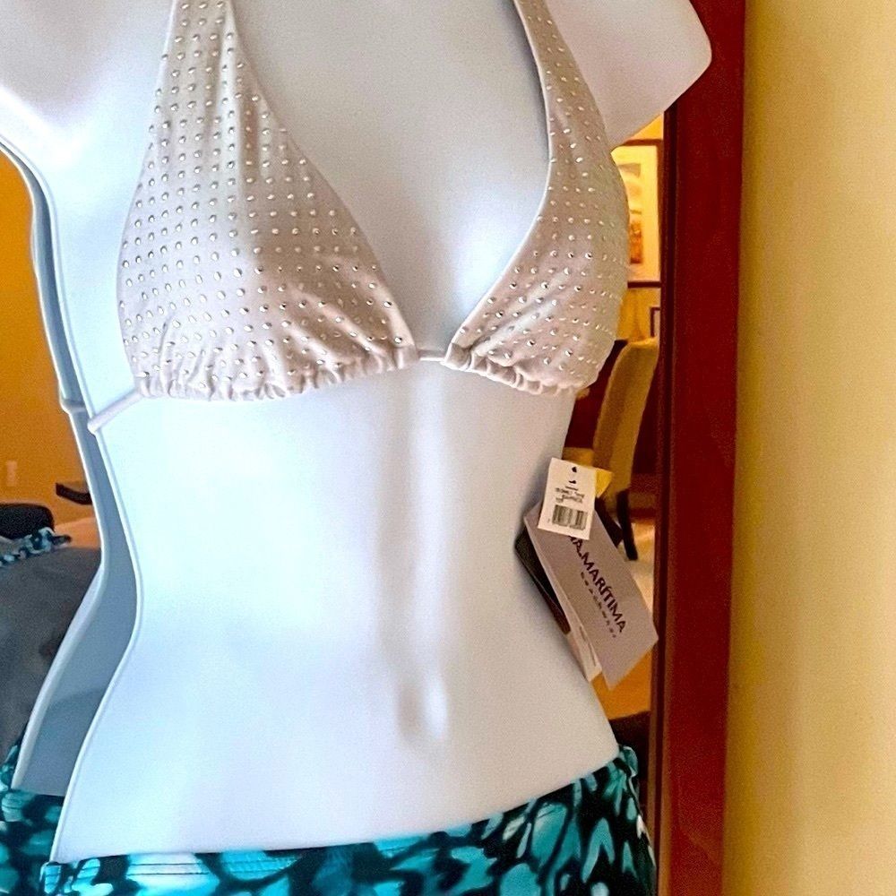 Silver studded bikini top